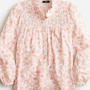 J. Crew Long-sleeve soft gauze garden top in whimsy paisley